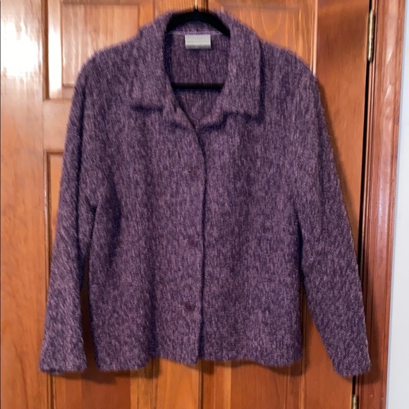 Weave of the Irish Purple Wool Button Front Jacket Size Large - Picture 1 of 6